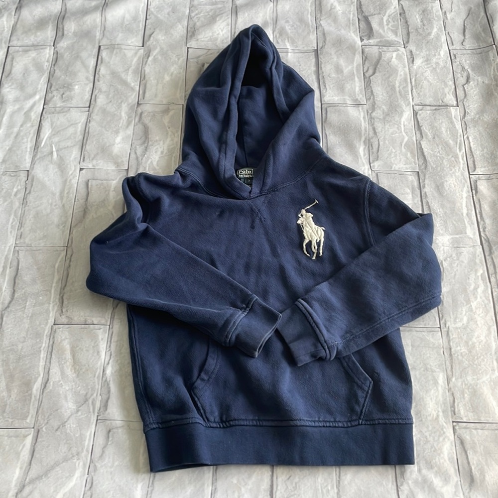 Polo By Ralph Lauren blue boys hoodie sweatshirt size 7